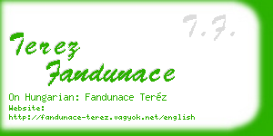 terez fandunace business card